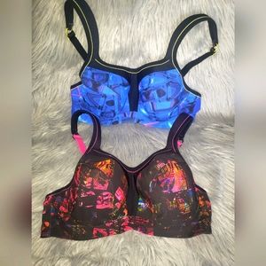Panache Blue and Multicolor Sports Bras